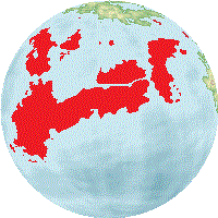 Location of the Amberian Islands (red) in Europeia