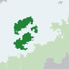 Location of Zurginia (Dark Green) * In the ROUS (Pale Green)