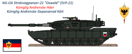 An SVP-21a1 Oswald, with Royal Andrennian Armored Corps. shields. (Side View)